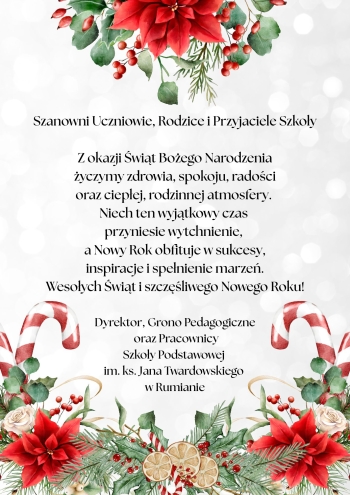 White and Red Floral Christmas Background Poster