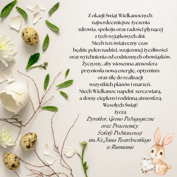 Delikatne beżowe wielkanocne życzenia wpis na Instagram