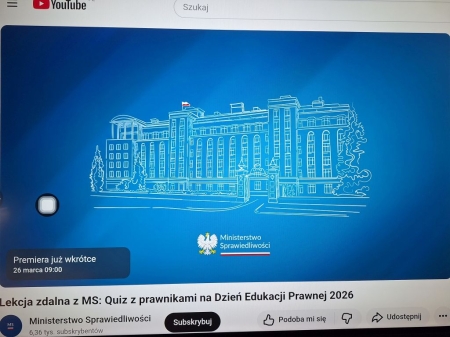 Lekcja zdalna z Ministerstwem Sprawiedliwości – quiz z prawnikami na Dzień Edukacji Prawni