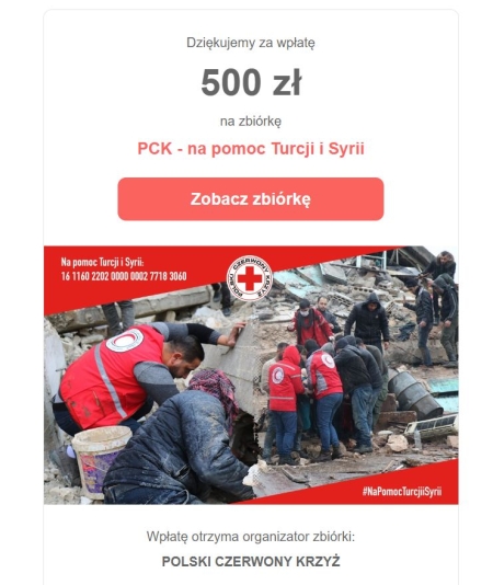 WOLONTARIAT –  Zbiórka na pomoc Turcji i Syrii